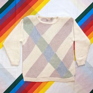 80s Pastel Knit Sweater by Liz Claiborne